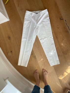 St. John White Tailored Crop Dress Pants